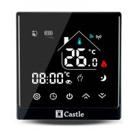 Терморегулятор программируемый для теплого пола Castle АС8400H Черный