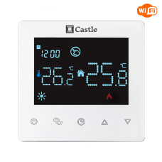 Терморегулятор программируемый с WI-FI для теплого пола Castle АС606H Белый