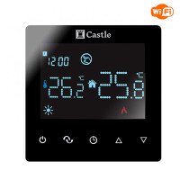 Терморегулятор программируемый с WI-FI для теплого пола Castle АС606H Черный
