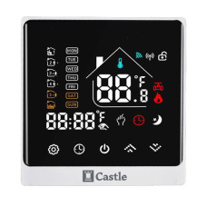 Терморегулятор программируемый для теплого пола Castle АС8400H Белый