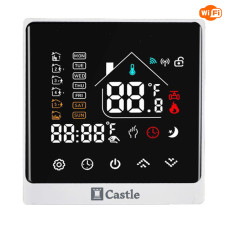 Терморегулятор программируемый с WI-FI для теплого пола Castle АС8400H Белый