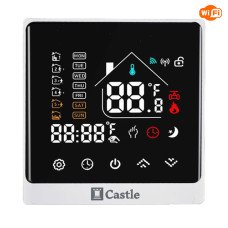 Терморегулятор программируемый с WI-FI для теплого пола Castle АС8400H Белый