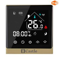 Терморегулятор программируемый с WI-FI для теплого пола Castle АС8400H Золото Терморегулятор программируемый с WI-FI для теплого пола Castle АС8400H Золото