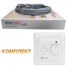 Тепла підлога GrayHot 15 кабель під плитку 498 Вт. 34 м. (3.4 м2)
