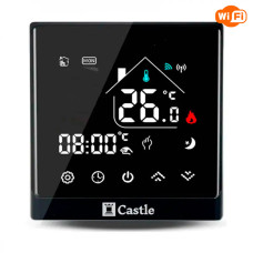 Терморегулятор программируемый с WI-FI для теплого пола Castle АС8400H Черный