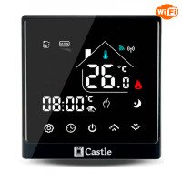 Терморегулятор программируемый с WI-FI для теплого пола Castle АС8400H Черный