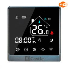 Терморегулятор програмований з WI-FI для теплої підлоги Castle АС8400H Срібний