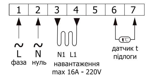 Схема подключения терморегулятора E51
