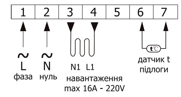 Схема подключения терморегулятора E51